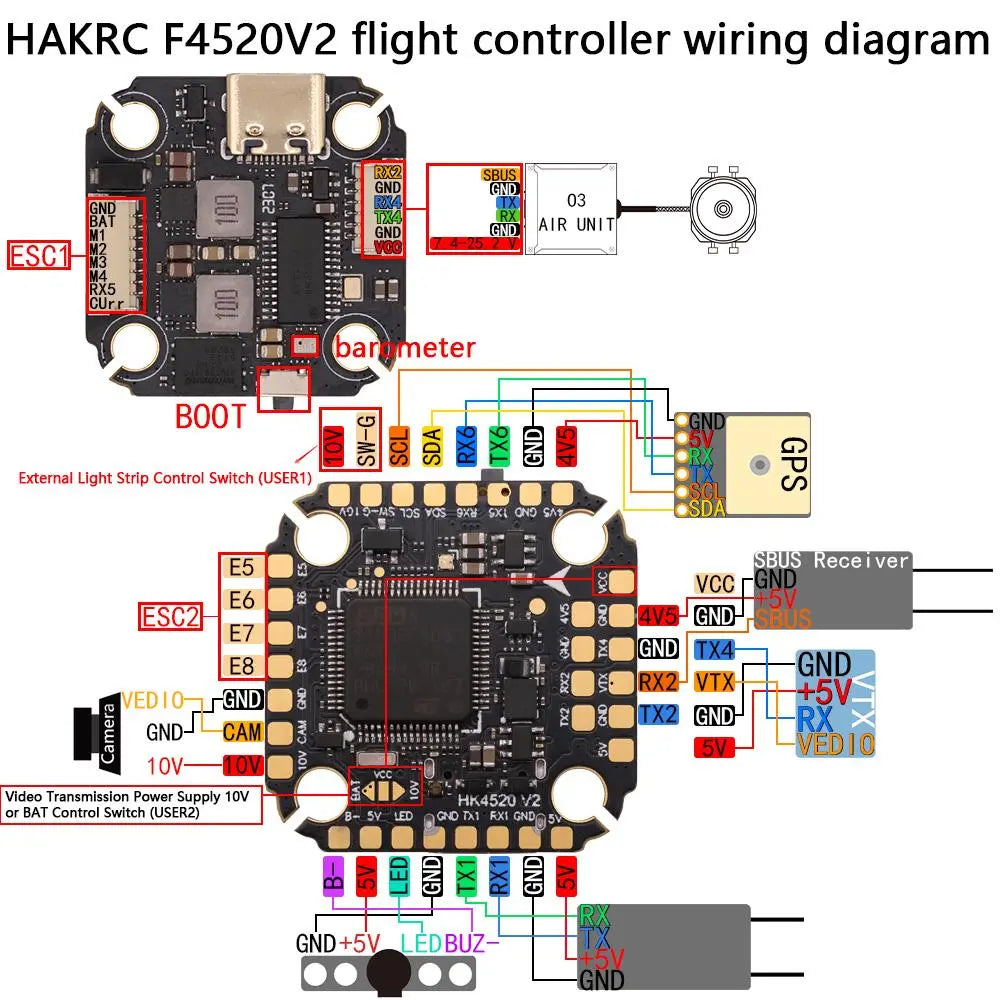 HAKRC F4520 V2 Flight Controller NewBeeDrone