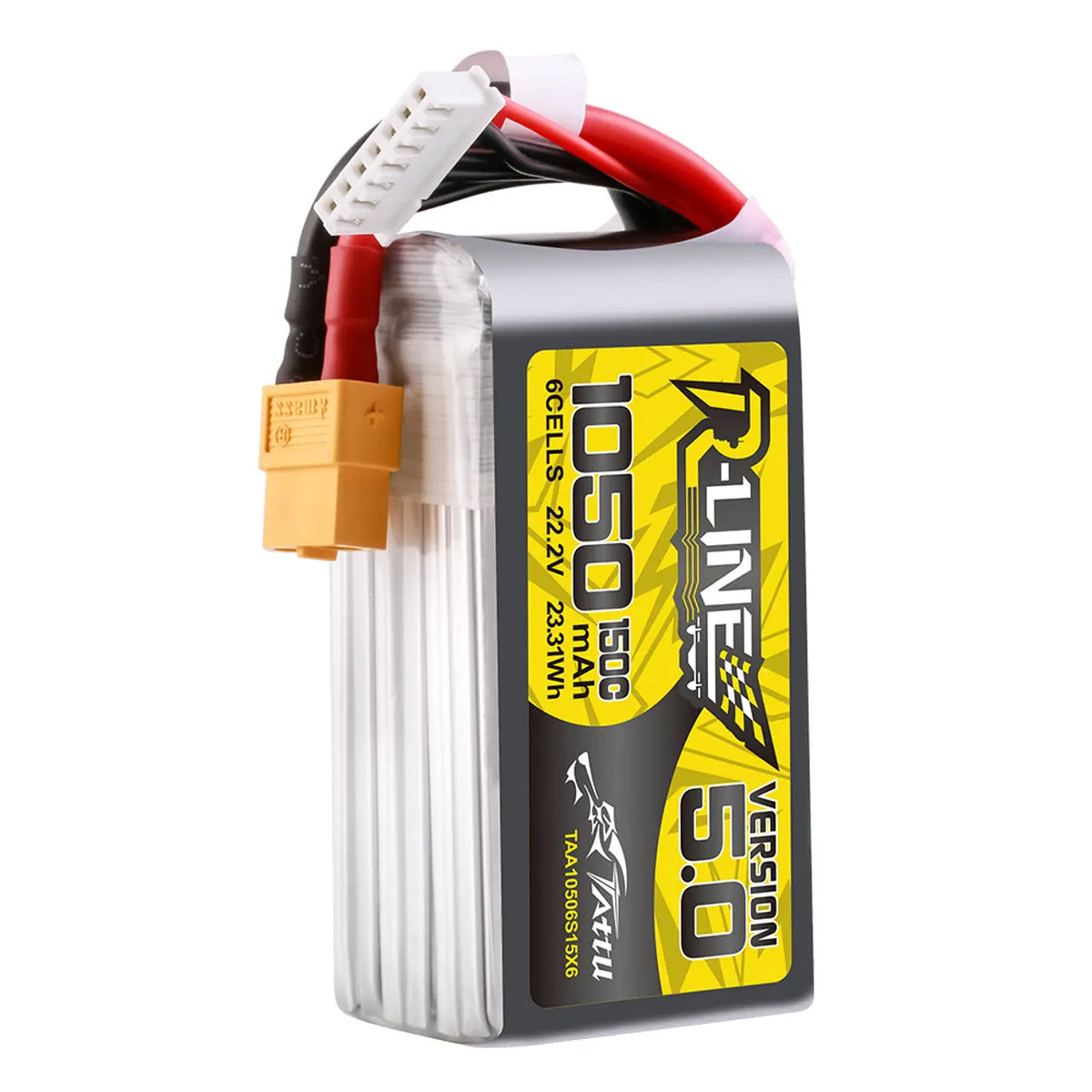Tattu R-Line Version 5.0 1050mAh 6S 22.2V 150C Lipo Battery Pack