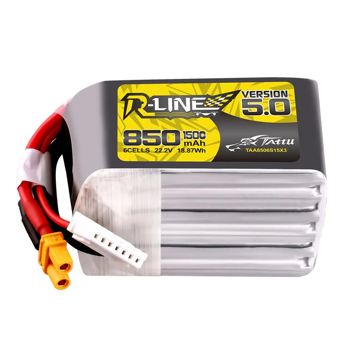 Tattu R-Line Version 5.0 850mAh 6S 22.2V 150C Lipo Battery Pack With –  NewBeeDrone