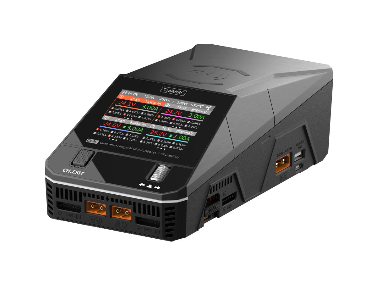 ToolkitRC Q6AC Quad Smart Charger - Fast & Efficient Battery