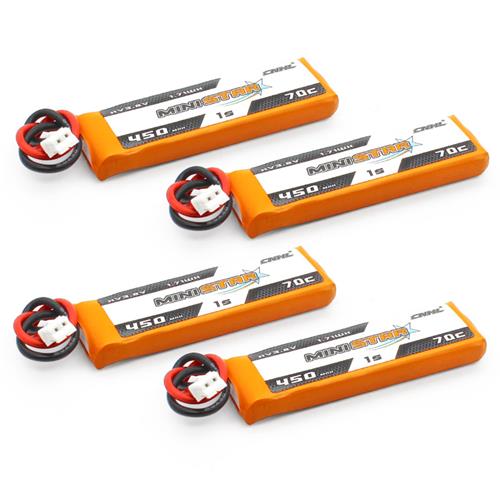 CNHL Ministar 450mah 3.8v HV 1s 70c lipo battery with ph 2.0 (4 pack)