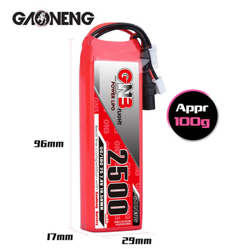GNB LiPo Battery 2S 2500MAH 7.4V 5C 10C for FrSky X9D plus 2019 new edition XT60 XH2.54 connector - NewBeeDrone