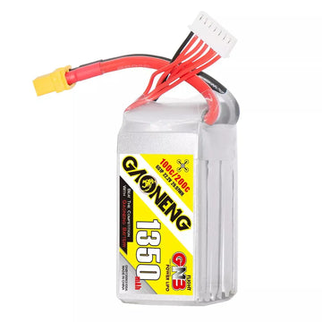 GNB 1350mAh 22.2v 6S 100C - XT60 Lipo Battery with Plastic Plate