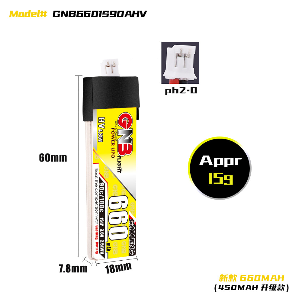 3.7V 660mAh Li-Po battery for Drone with its charger