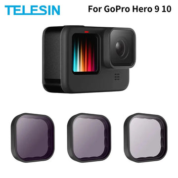 TELESIN ND8 ND16 ND32 Lens Filter Set Aluminium Alloy Frame for GoPro Hero 9/10 Action Camera ND Lens Accessoreis - NewBeeDrone