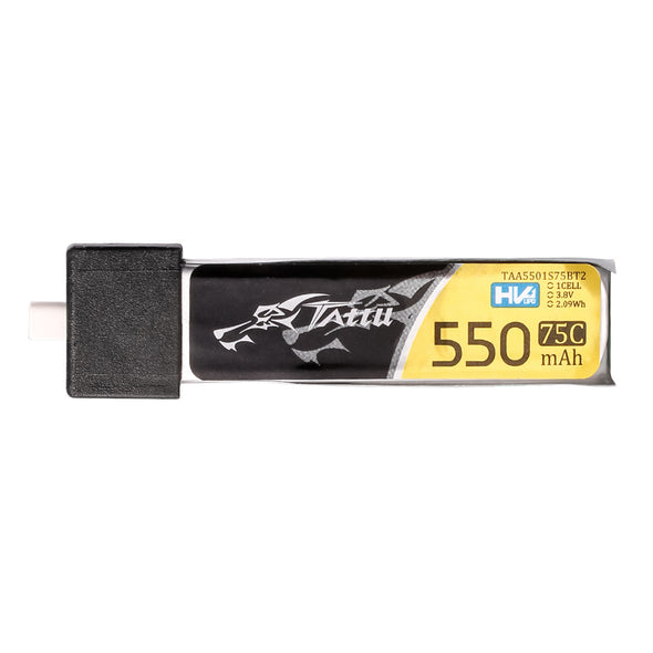 Tattu 1S 550mAh 75C 3.8V HV Lipo Battery Pack with BT 2.0 Plug (5pcs)