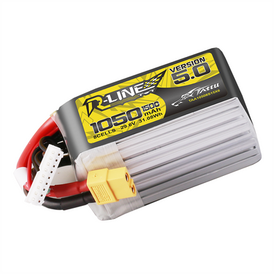 Tattu 1050mAh 8S 150C 29.6V R-Line Version 5.0 Lipo Battery Pack With XT60 Plug