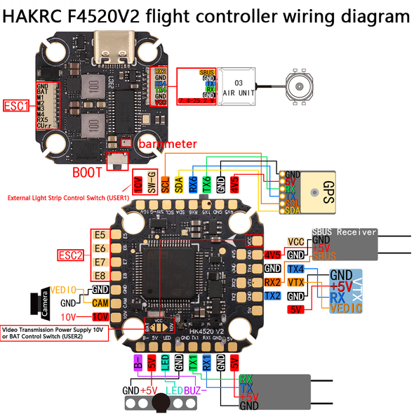 HAKRC F4520 V2 Flight Controller