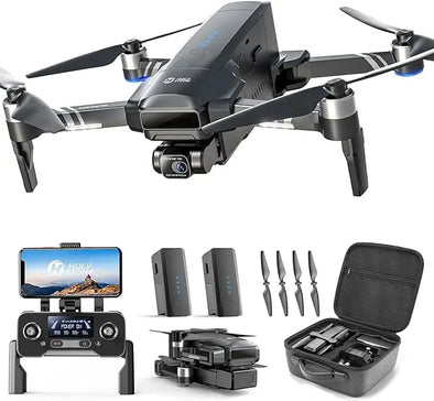 Holy Stone HS600 2-Axis Gimbal Drones with 4K EIS Camera for Adults, Integrated Remote ID, 2 Batteries 56-Min Flight Time, 10000 FT Range Transmission, GPS Drone with Brushless Motors, 4K/30FPS - NewBeeDrone