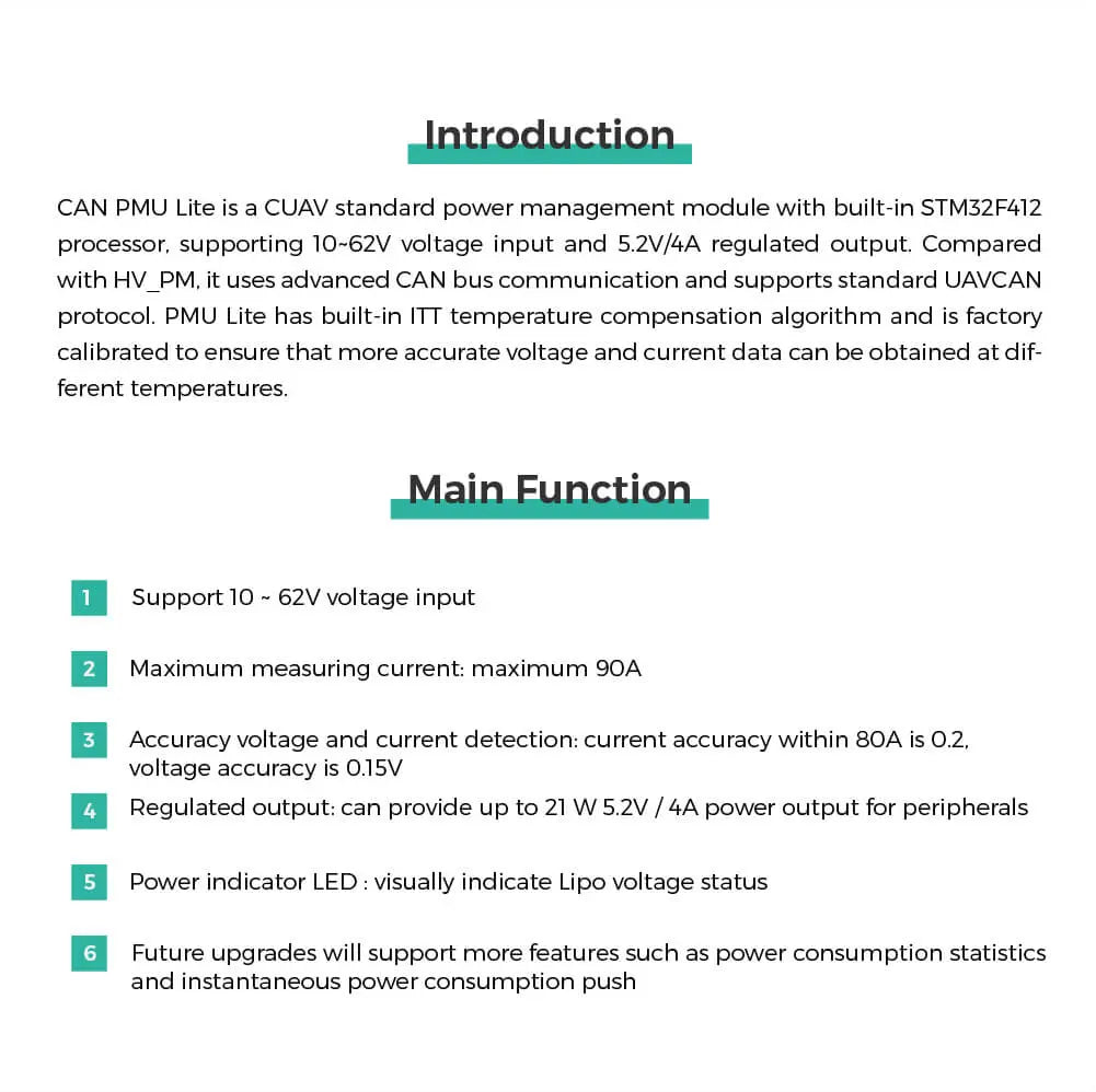 CUAV CAN PMU Lite Power Module | Open Source Drone Hardware - – NewBeeDrone