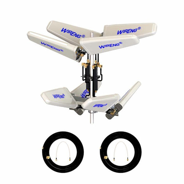 WirEng DroneAnt-Plus™ for Hitec Q-Cop 450 with Q-Cop 450 Controller High Gain Drone Range Extender Octa-Element Omnidirectional/Directional Antenna Set