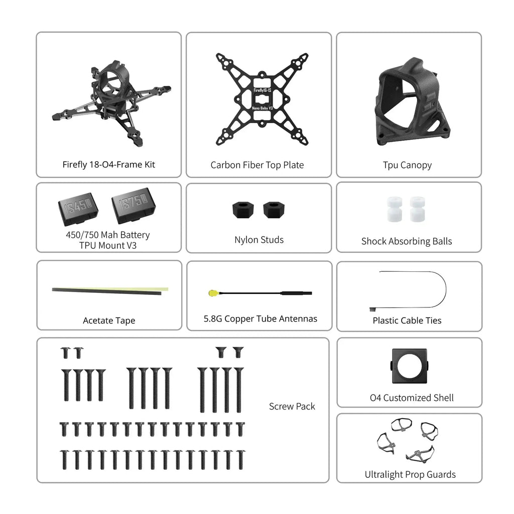 Flywoo Firefly16 / 18 1S Nano Baby V3 Frame Kit Flywoo