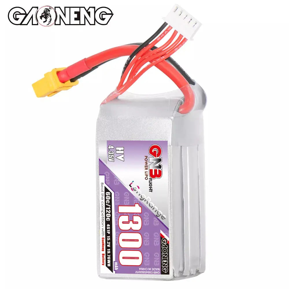 GAONENG GNB 1300MAH 15.2V HV 4S 60C 120C HV XT60 LiPo Battery - NewBeeDrone