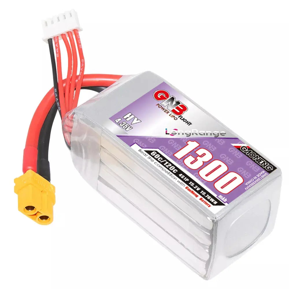 GAONENG GNB 1300MAH 15.2V HV 4S 60C 120C HV XT60 LiPo Battery - NewBeeDrone