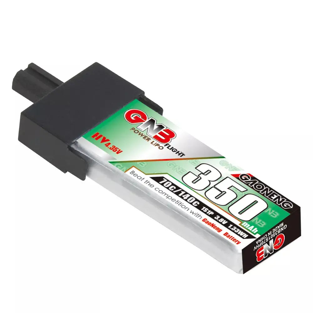 GNB 1S 3.8V HV 350MAH 70C GNB27 Plastic Head LiPo Battery - NewBeeDrone