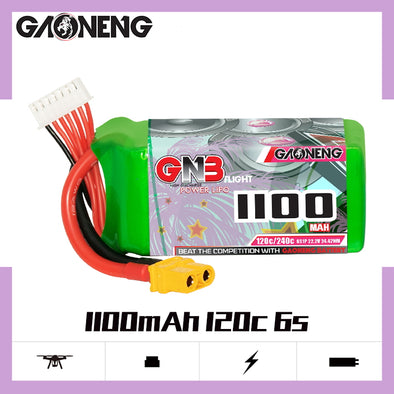 GNB 6S 22.2V 1100mAh 120C XT60 LiPo Battery