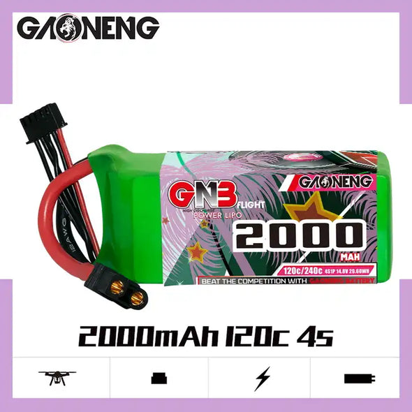 [pre-order]GNB 2000MAH 14.8V 4S 120C XT60 RC LiPo Battery Drone FPV Free Style Long Range