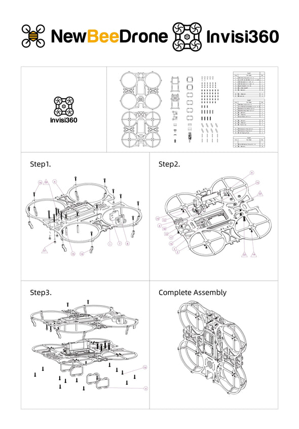 NewBeeDrone Invisi360 Cinewhoop Frame Kit - NewBeeDrone