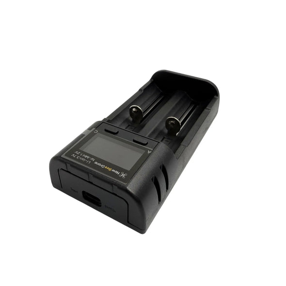 NewBeeDrone Nectar Injector Cylindro Charger – Dual-Slot USB-C Charger for 18650/21700 & NiMH/NiCD NewBeeDrone