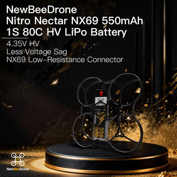 NewBeeDrone Nitro Nectar NX69 550mAh 1S 80C HV LiPo Battery 2xBatteries NewBeeDrone