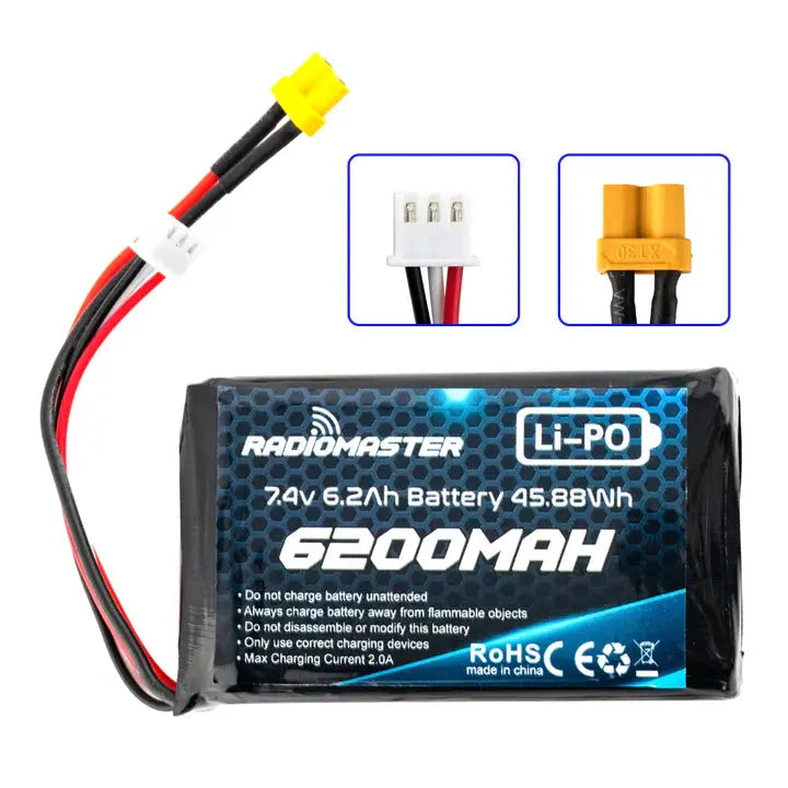 RadioMaster 2S 7.4V 6200mAh Lipo Battery - NewBeeDrone