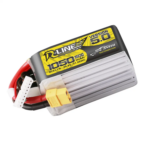 Tattu 1050mAh 8S 150C 29.6V R-Line Version 5.0 Lipo Battery Pack With XT60 Plug - NewBeeDrone