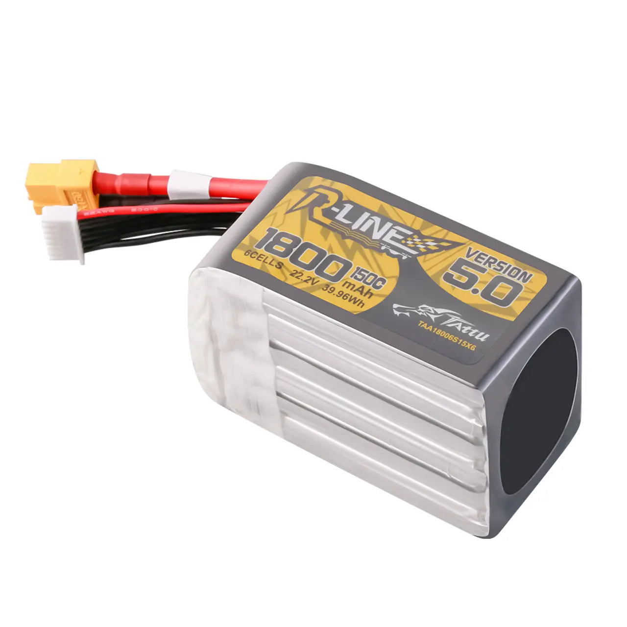 Tattu R-Line Version 5.0 1800mAh 6S 150C 22.2V LiPo Battery Pack with XT60 Plug Tattu R-Line Version 5.0 1800mAh 6S 150C 22.2V LiPo Battery Pack with XT60 Plug