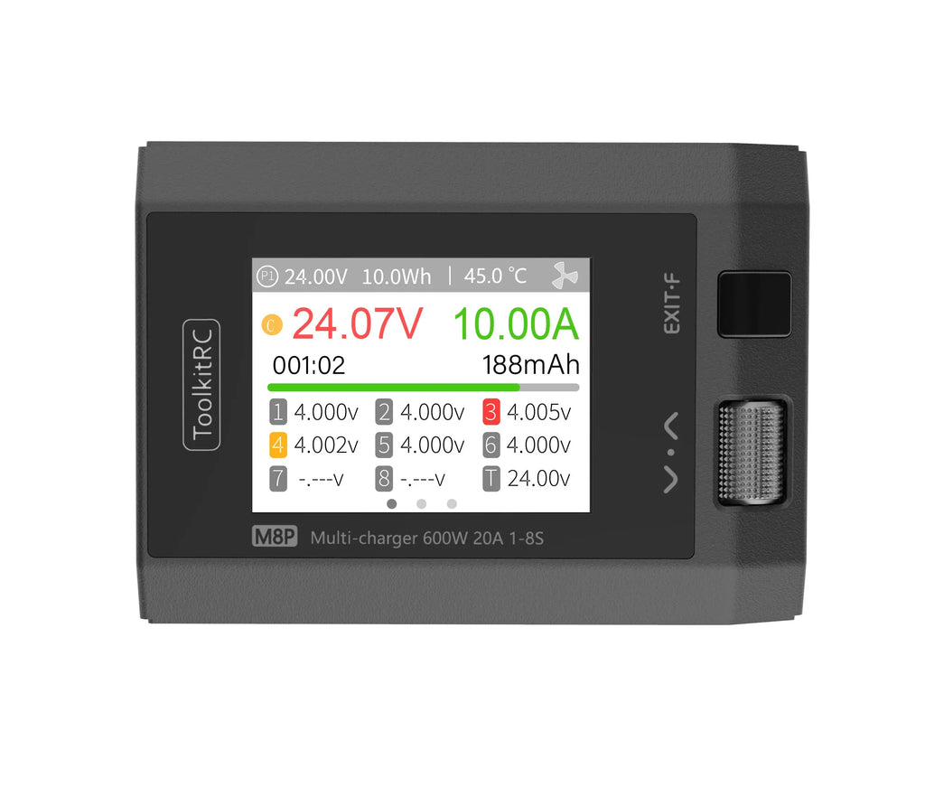 ToolkitRC M8P 600W 20A 1~8S DC Multifunction Smart Charger-XT60