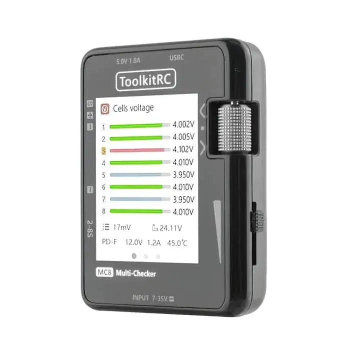 ToolkitRC MC8 Multi-Functional 2-8S Battery Checker - NewBeeDrone