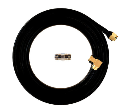 WirEng WRG400™ 10 Meters (32.8 Feet) Coaxial Cable with Right-Angle N Male and Straight N Male Connectors (N Female-Female Coupler Included)