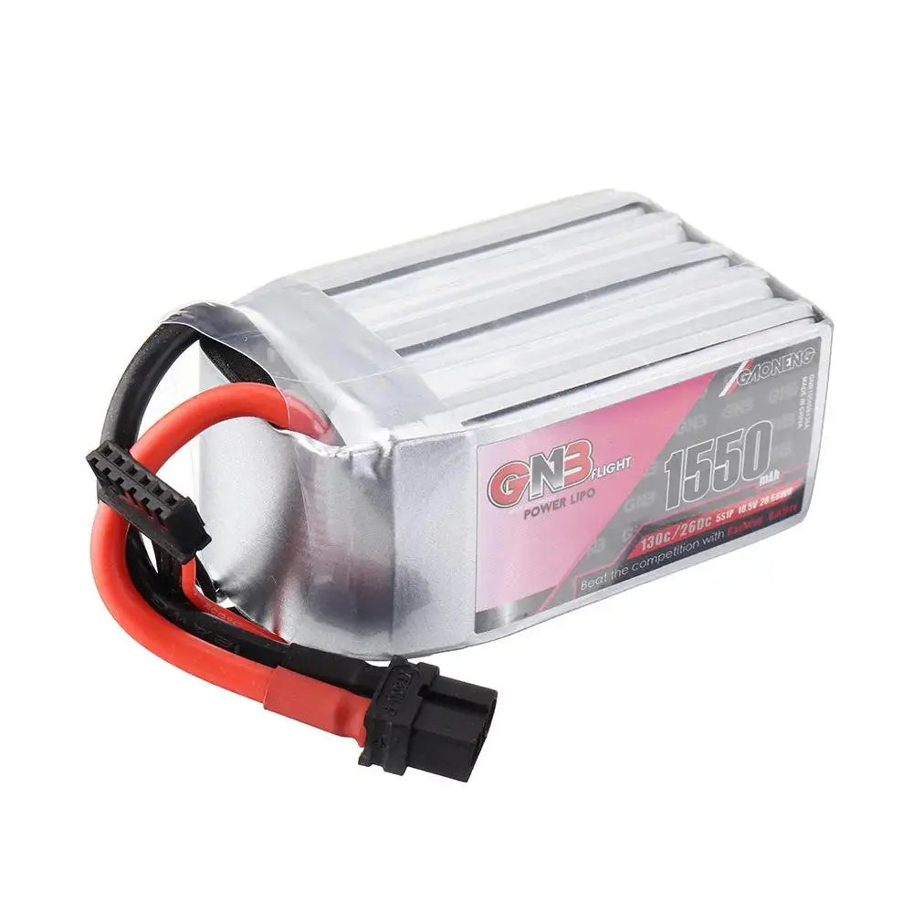 GNB 1550mAh 18.5v 5S 130C - XT60 Lipo Battery with Plastic Plate - NewBeeDrone