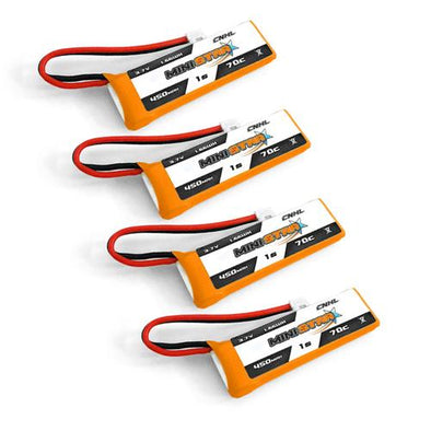 CNHL ministar 450mah 3.7v 1s 70c lipo battery with ph 2.0 (4 pack)