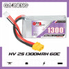 GNB 1300MAH 7.6V HV 2S 60C 120C HV XT60 LiPo Battery
