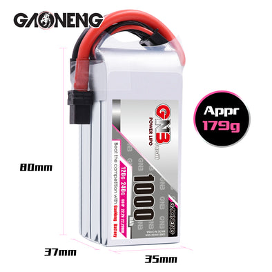 GNB 1000mAh 22.2v 6S 120C - XT60 Lipo Battery with Plastic Plate