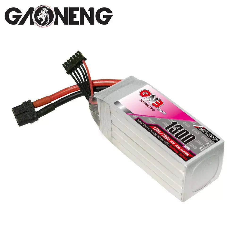 GNB 1300mAh 18.5v 5S 130C - XT60 Lipo Battery w/ Plastic Plate - NewBeeDrone