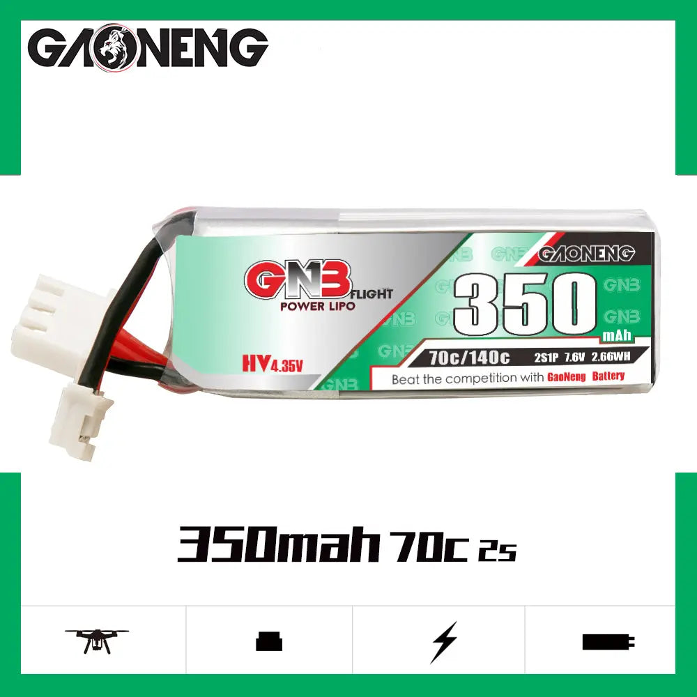 GNB 350mah 2S 7.6V HV 70C 140C - NewBeeDrone