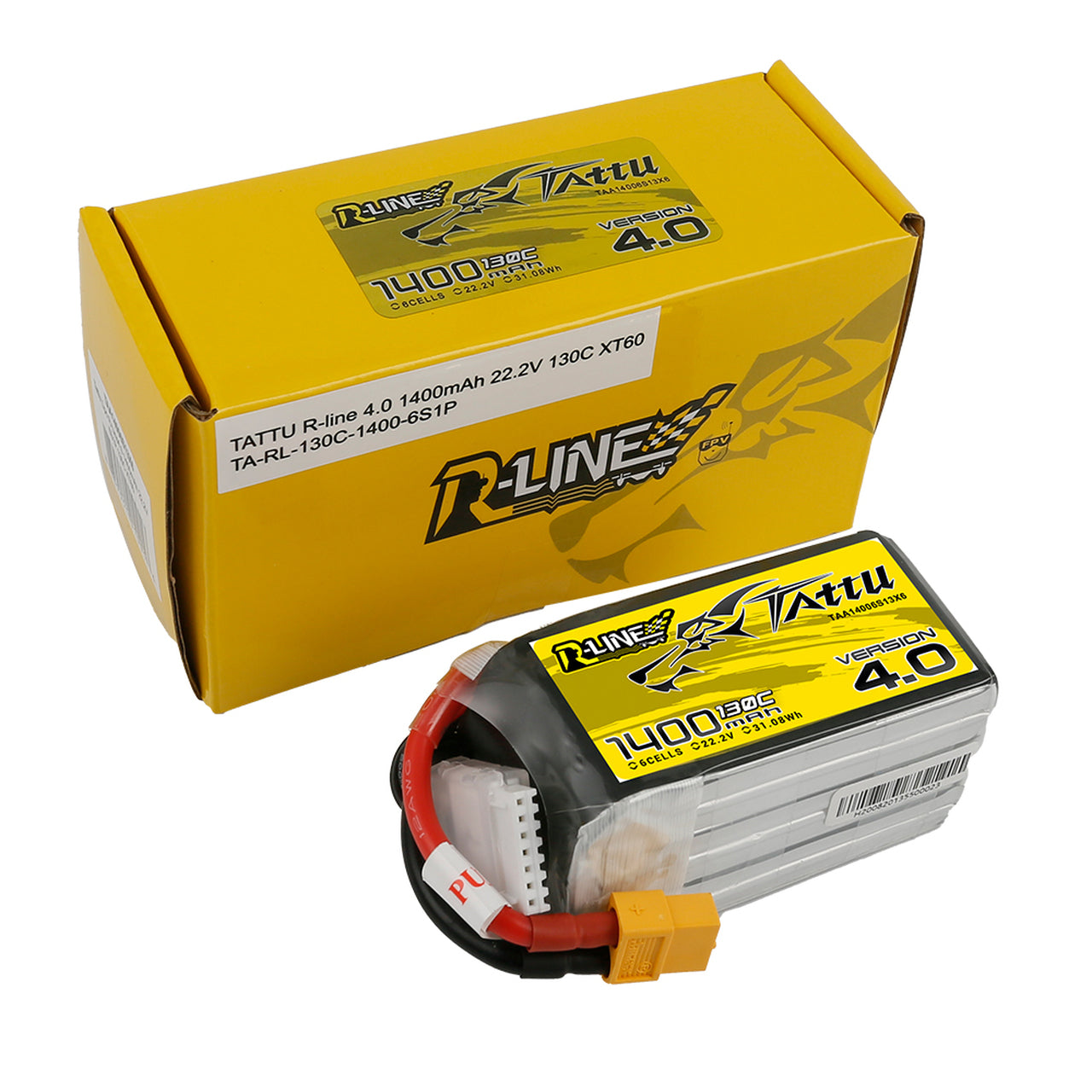 Batterie Lipo Tattu R-Line 6S 1400mAh 130C - Version 4.0 - Drone-FPV-Racer