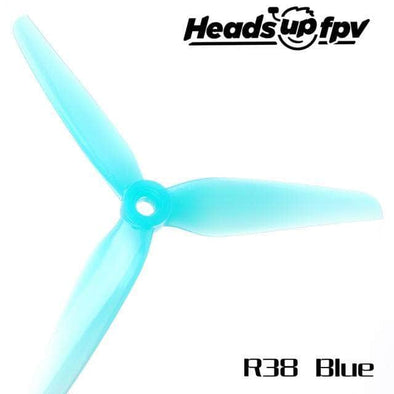 HQProp HEADSUP FPV R38 Racing Propeller 5.1x3.8x3 Blue